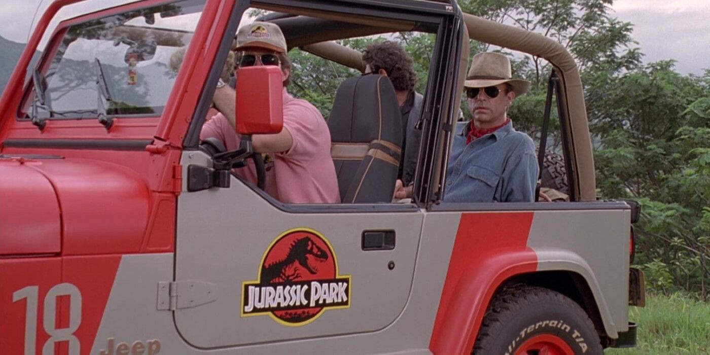Jurassic Park Sam Neill as Alan Grant in Jeep