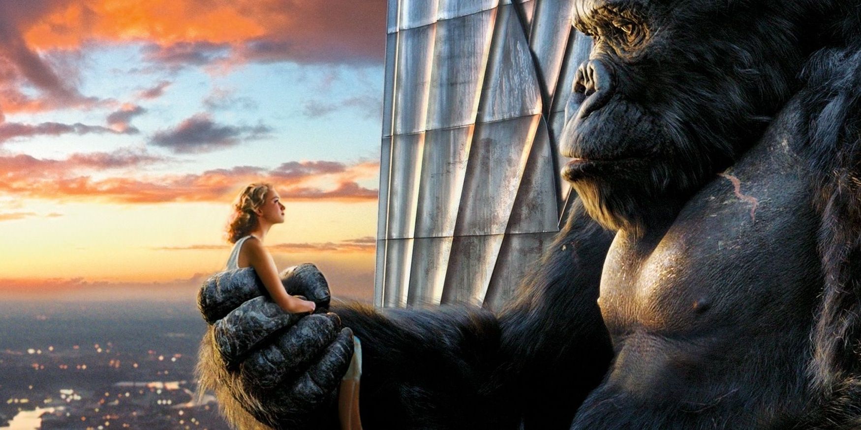 King Kong and Anne Darrow (Naomi Watts) on top the Empire State Building in Peter Jackson's King Kong (2005)