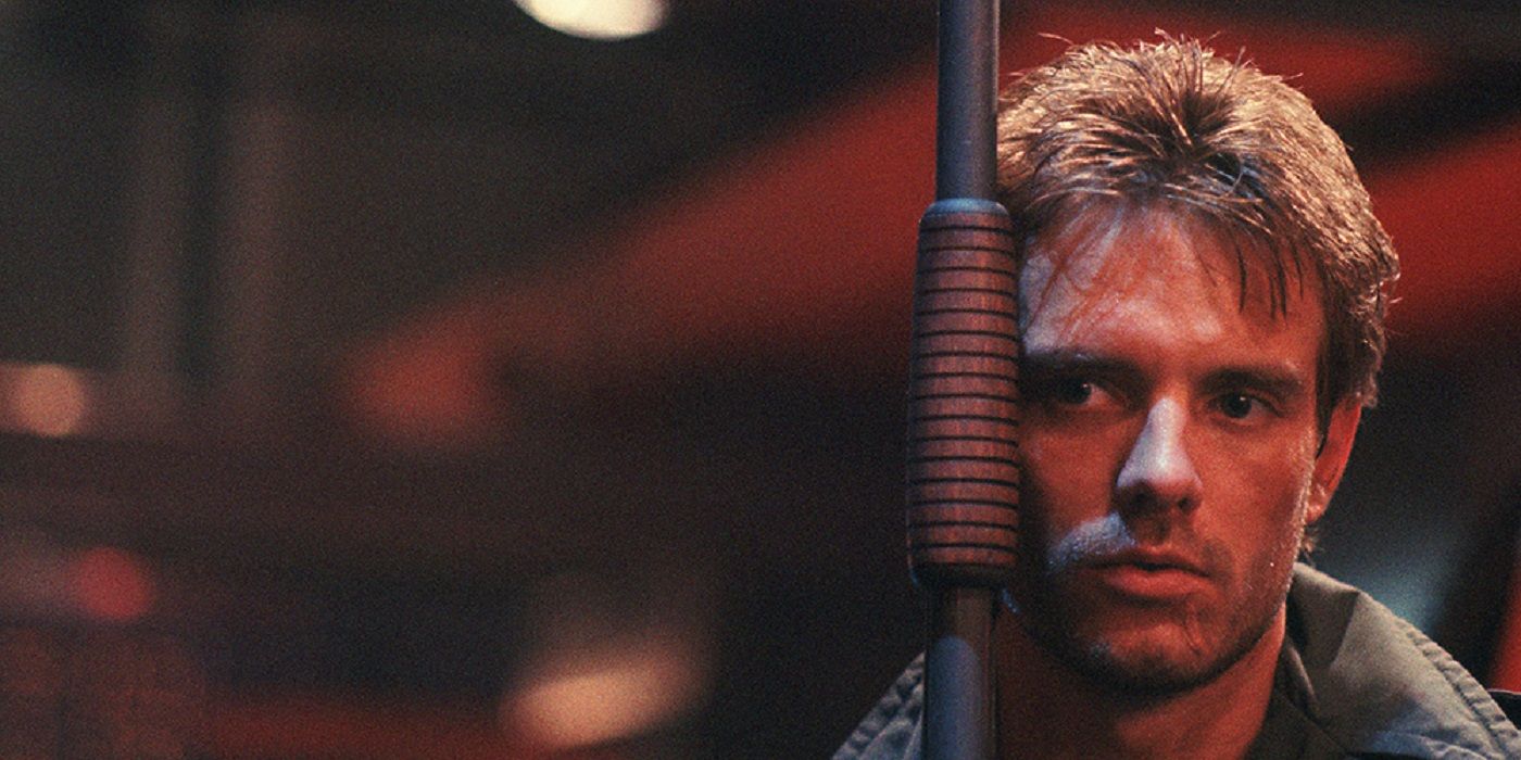 Kyle Reese holding a shotgun in Terminator 