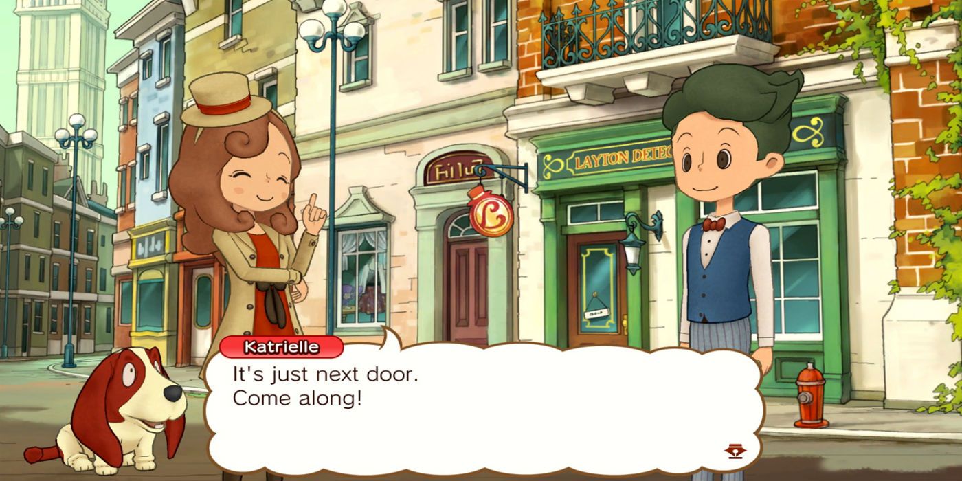 Layton's Mystery Journey dialogue with Katrielle and her dog. Katrielle saying 