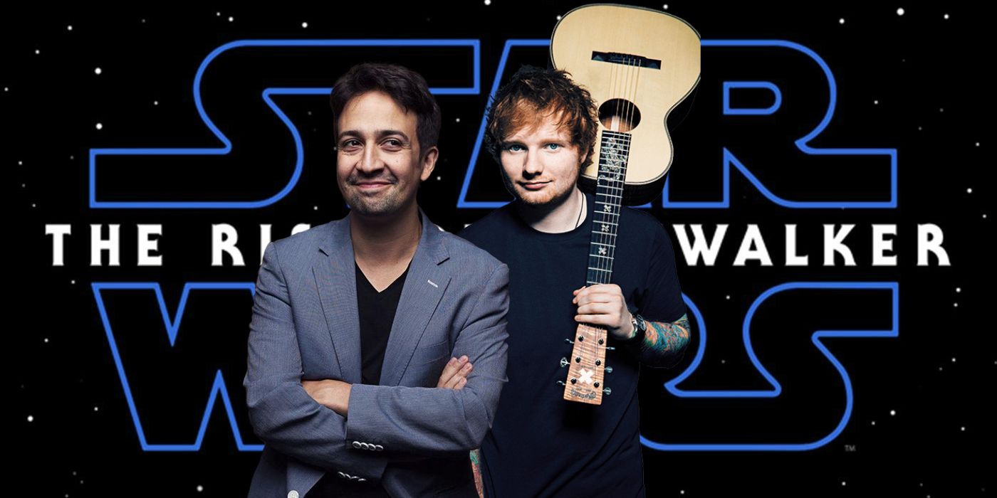Lin Manuel Miranda and Ed Sheeran in Star Wars The Rise of Skywalker