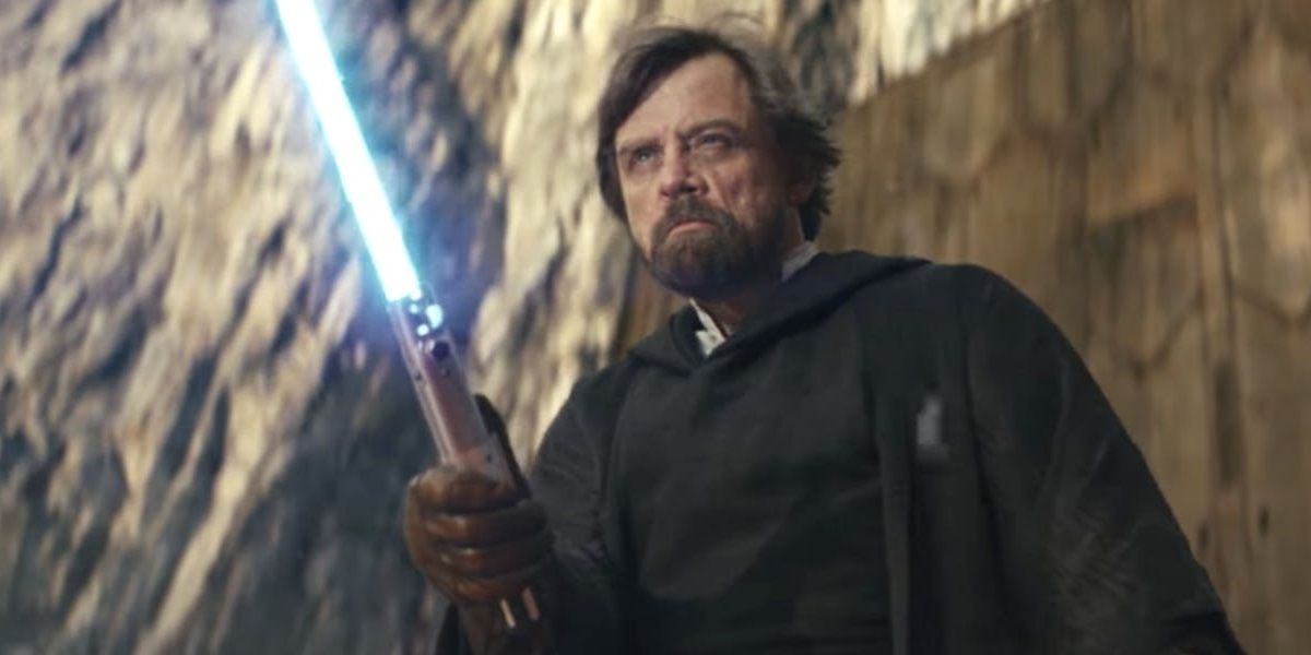 Luke Skywalker confronts Kylo Ren on Crait in The Last Jedi Cropped