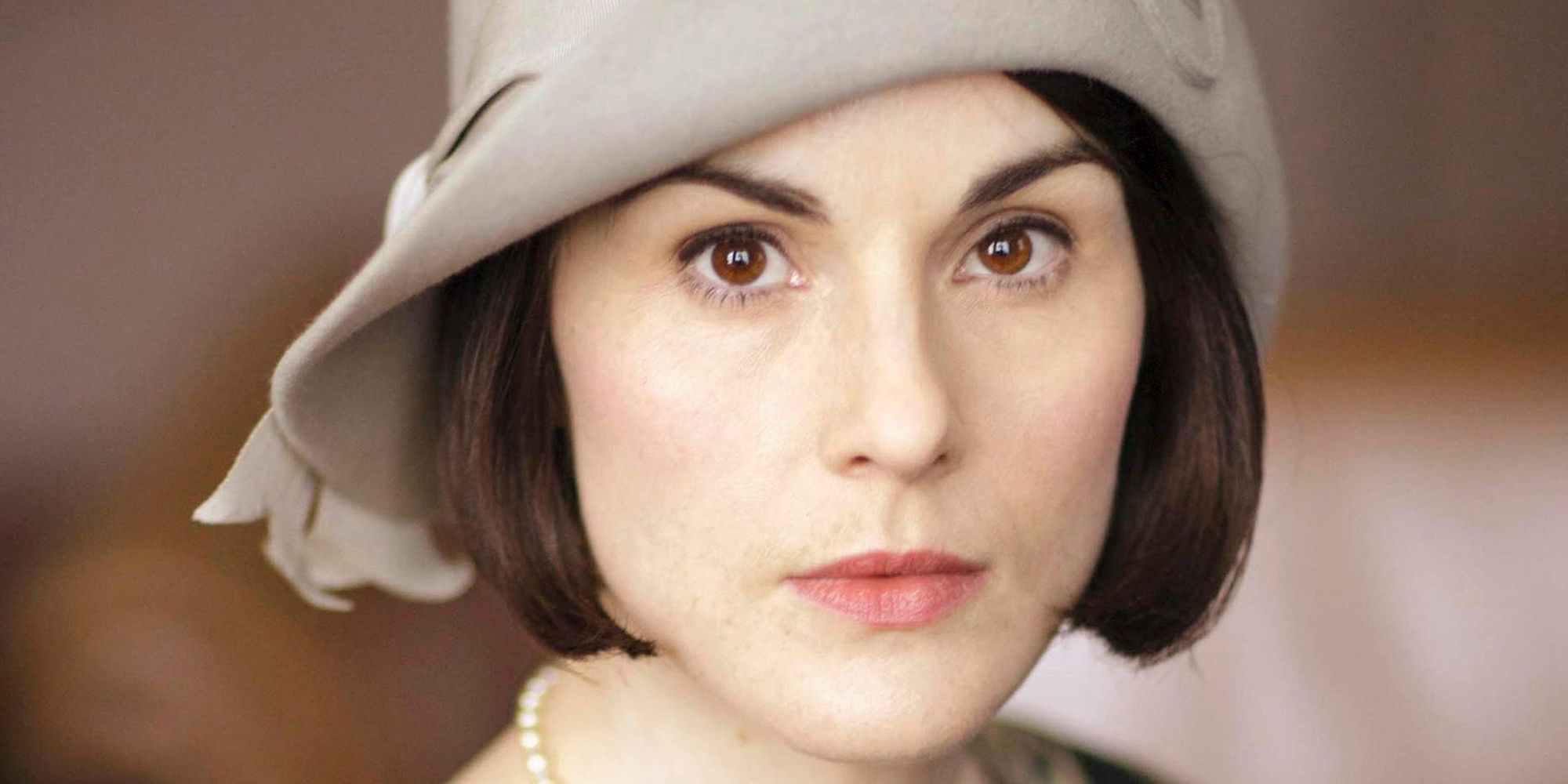 A close-up of Mary Crawley in Downton Abbey