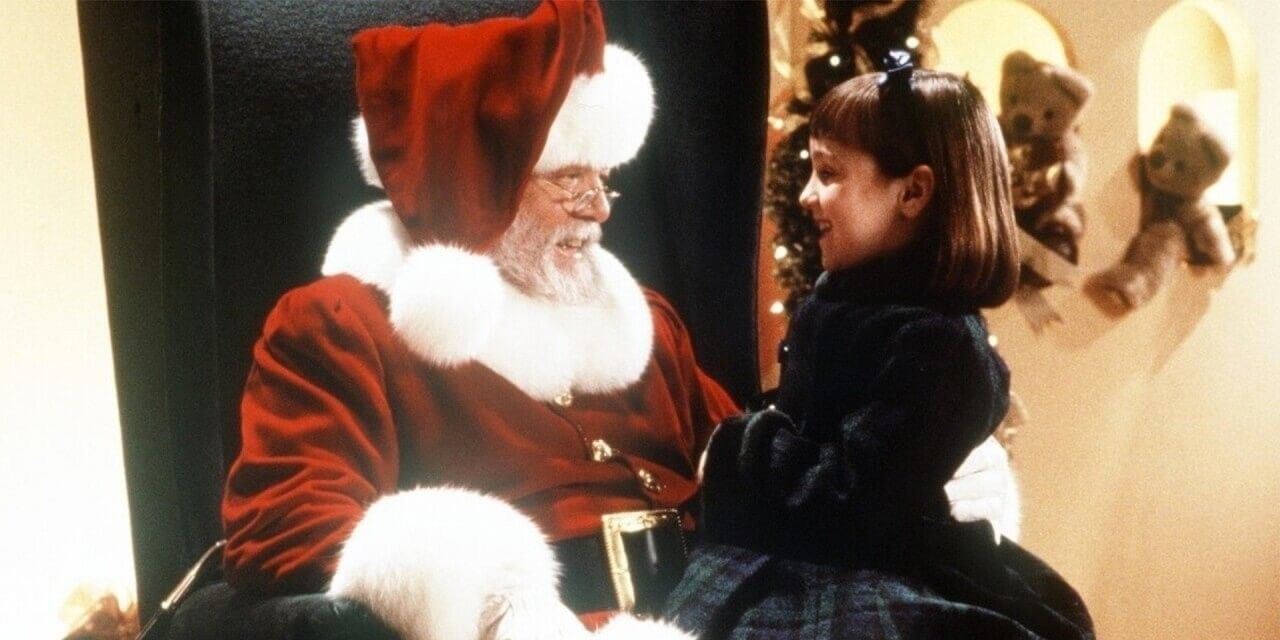 Dorey talking with Santa in the Miracle on 34th Street remake
