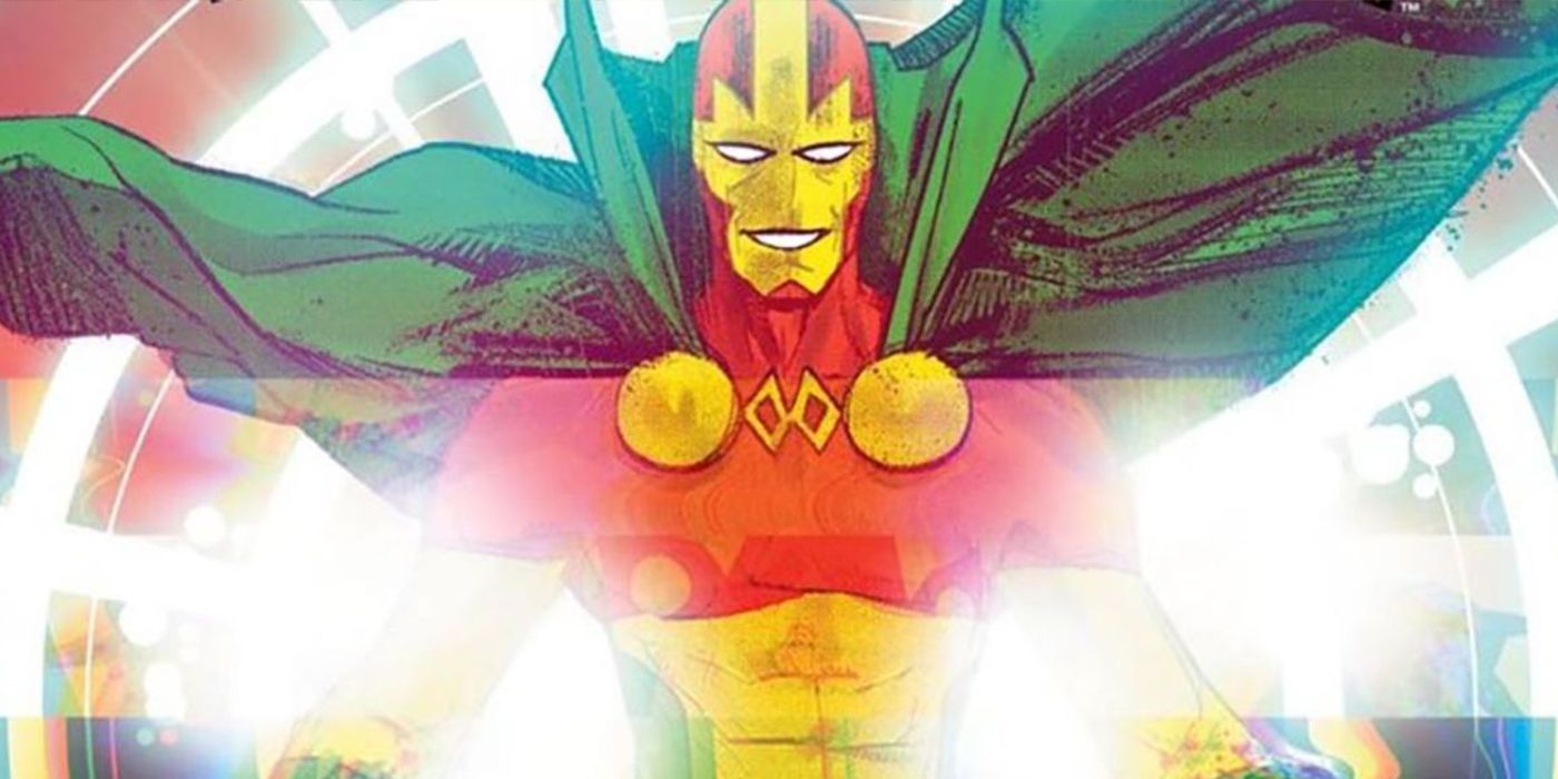 Mister Miracle surrounded by bright light