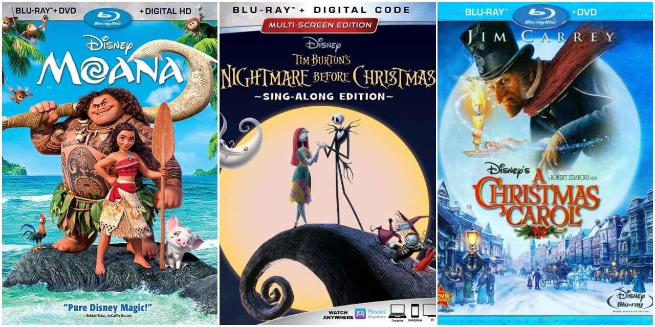 Moana and Nightmare Before Christmas and Christmas Carol