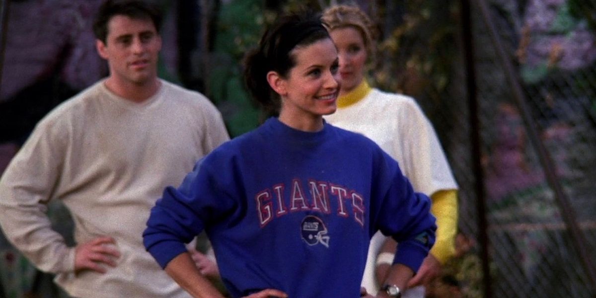 Monica with her hands on her waist in Friends.