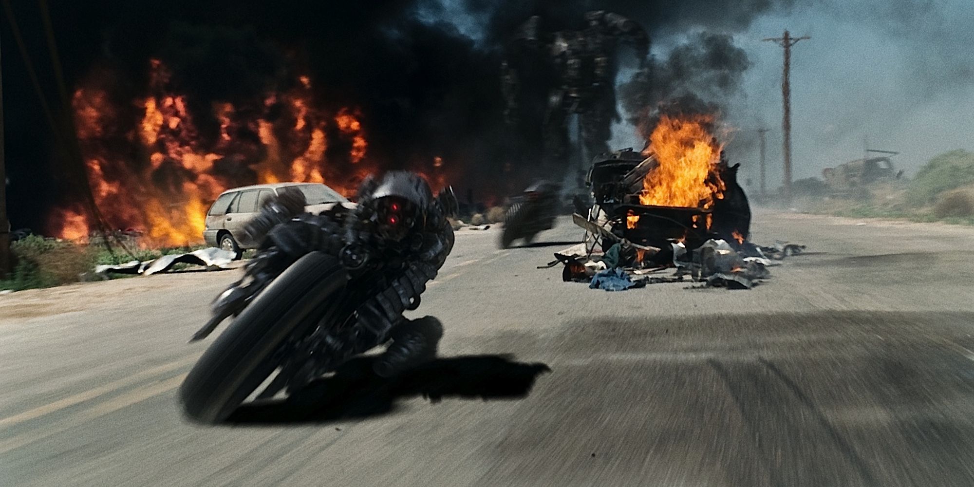 Moto-Terminators pursuing Kyle and Marcus in Terminator Salvation
