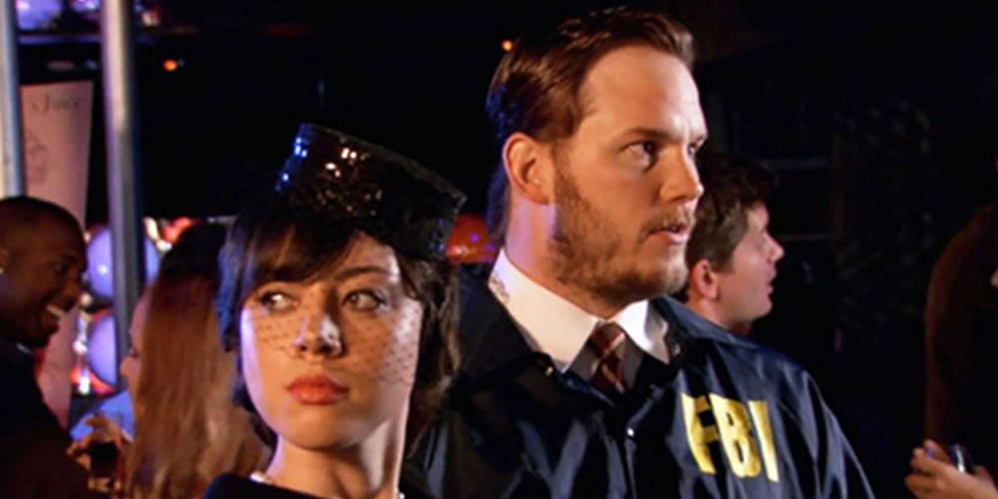 Andy and April from Parks and Recreations as their alter egos Janet Snakehole and Burt Macklin