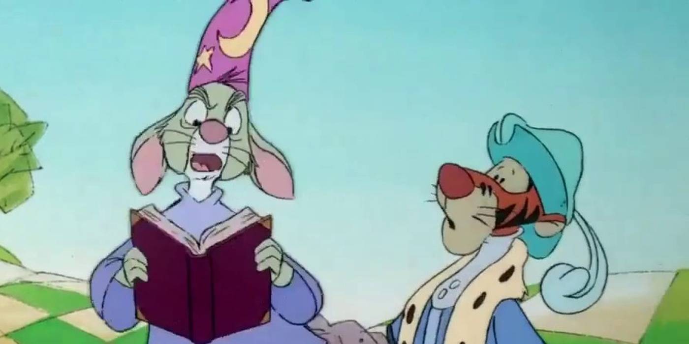 Coelho e Tigrão como personagens de fantasia em As Novas Aventuras do Ursinho Pooh