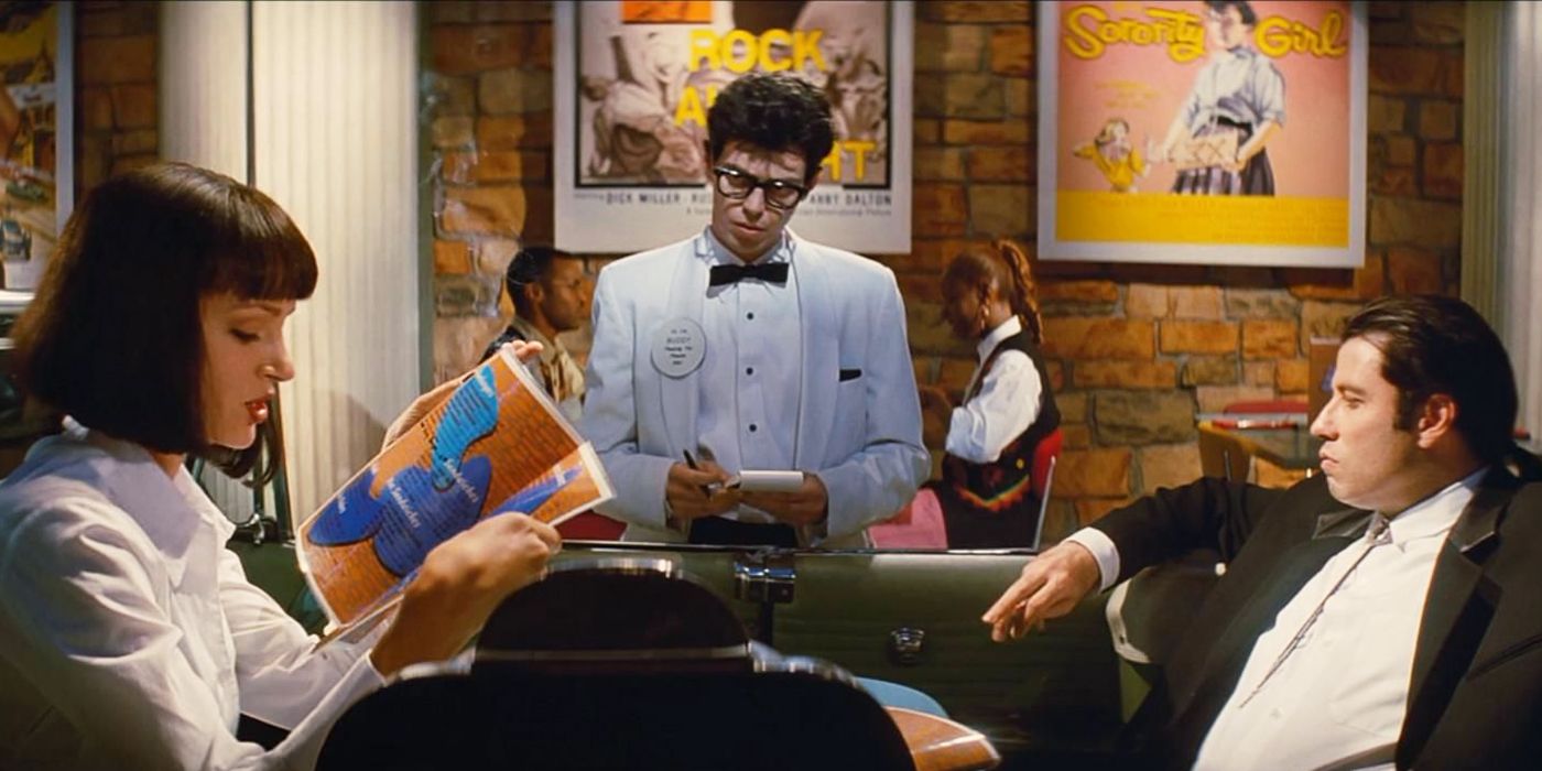 Buddy Holly takes Mia and Vincent’s food order in Pulp Fiction