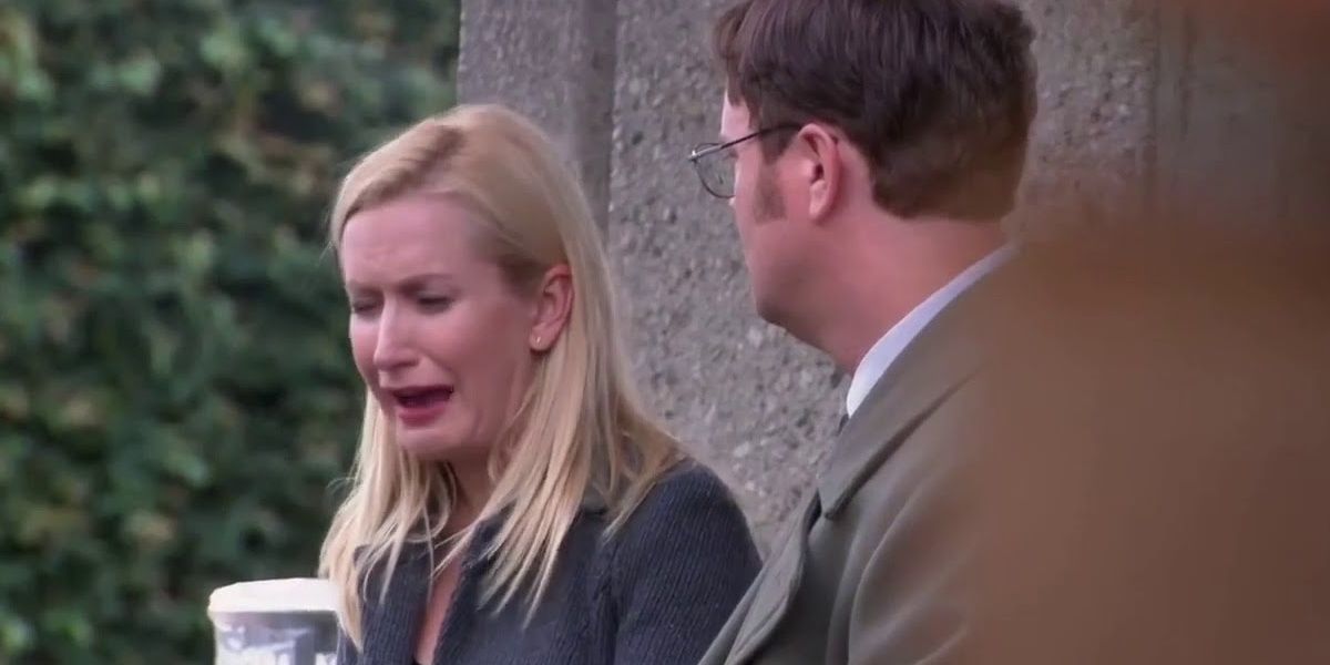 Angela crying to Dwight on The Office