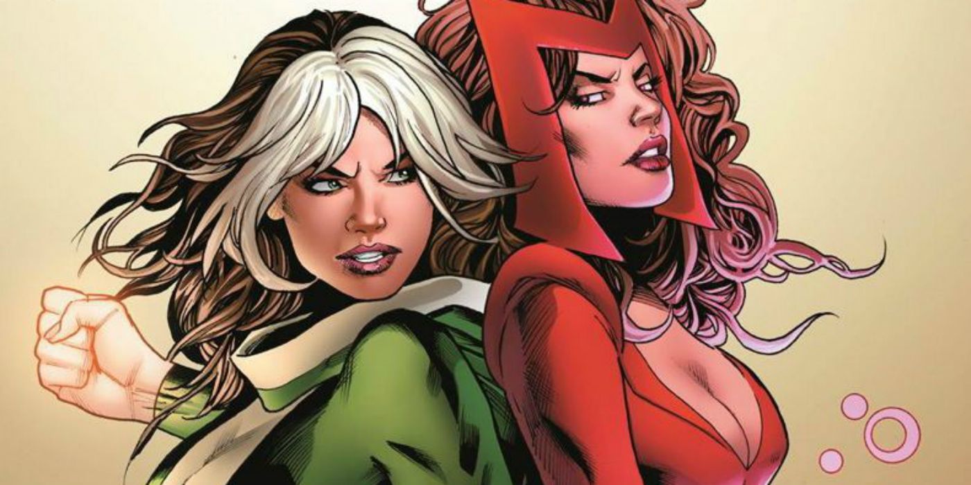 Rogue standing next to Scarlet Witch