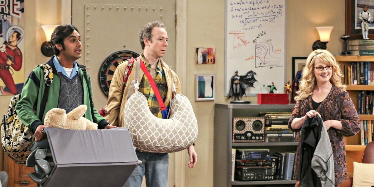 Stuart and Raj are prepared for Bernadette and Rajs baby on the Big Bang theory