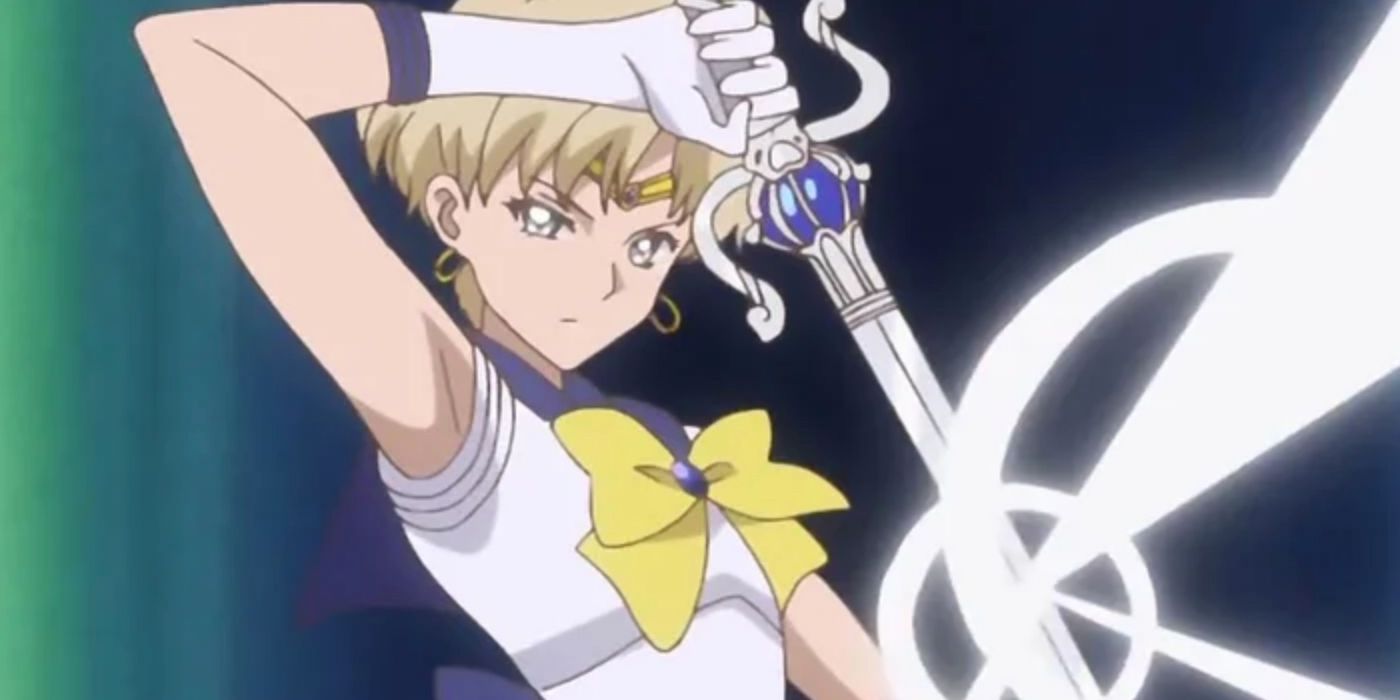 Sailor Uranus wields her sword in Sailor Moon Crystal