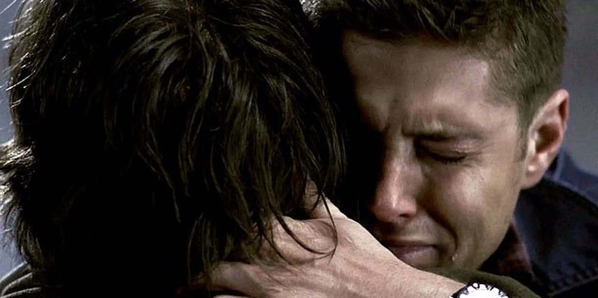 Dean hugging Sam and crying in Supernatural