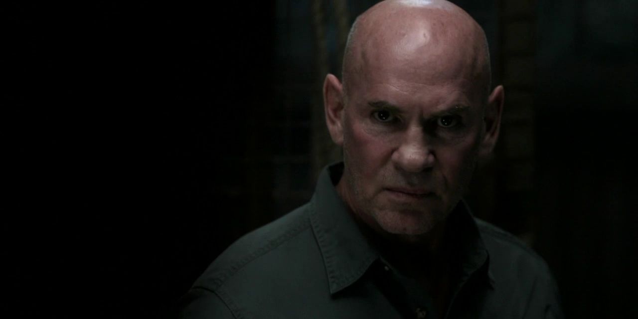 Samuel Campbell looks angry in Supernatural