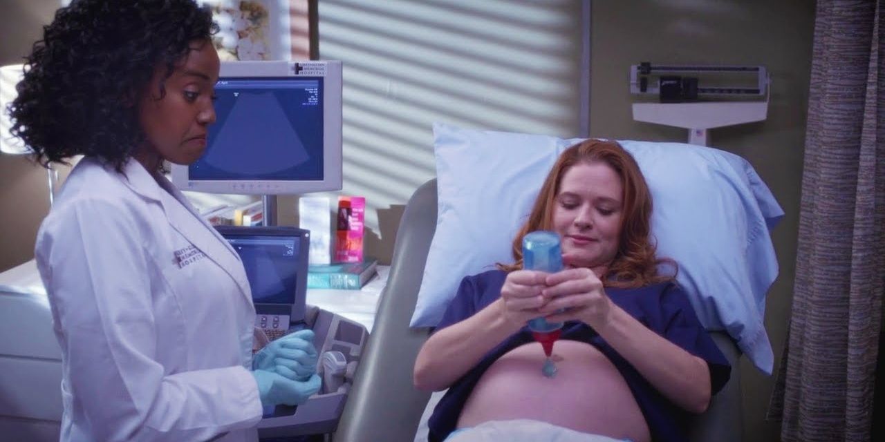Sarah Drew and Jerrika Hinton in Grey&rsquo;s Anatomy - For entry GOOD Owen comforts April over pregnancy