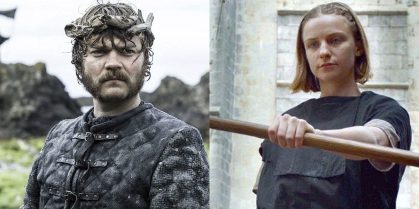 Split image of Euron Greyjoy and the Waif from Game of Thrones