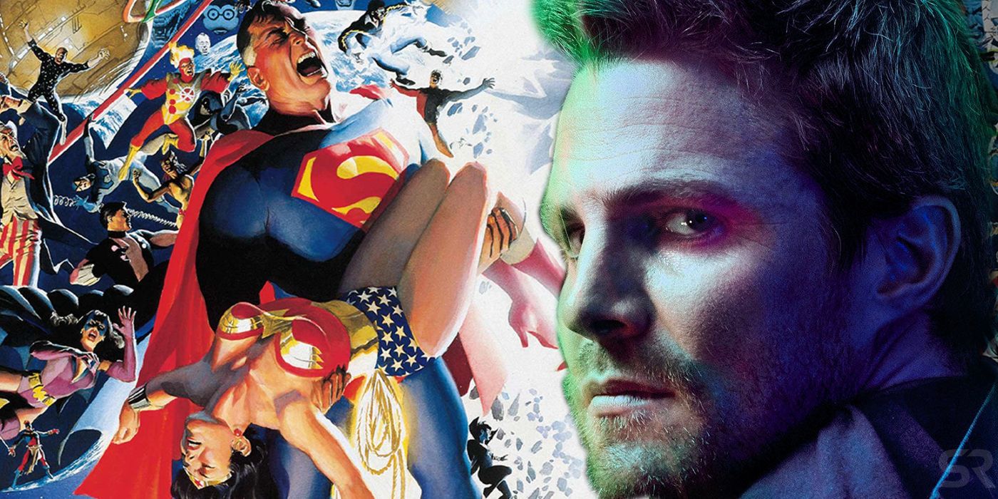 Stephen Amell and Crisis on Infinite Earths Cover