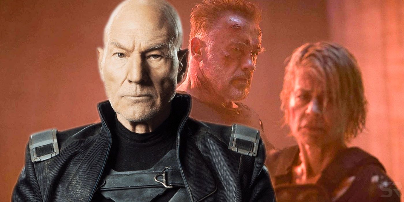Terminator Dark Fate and Patrick Stewart as Charles Xavier