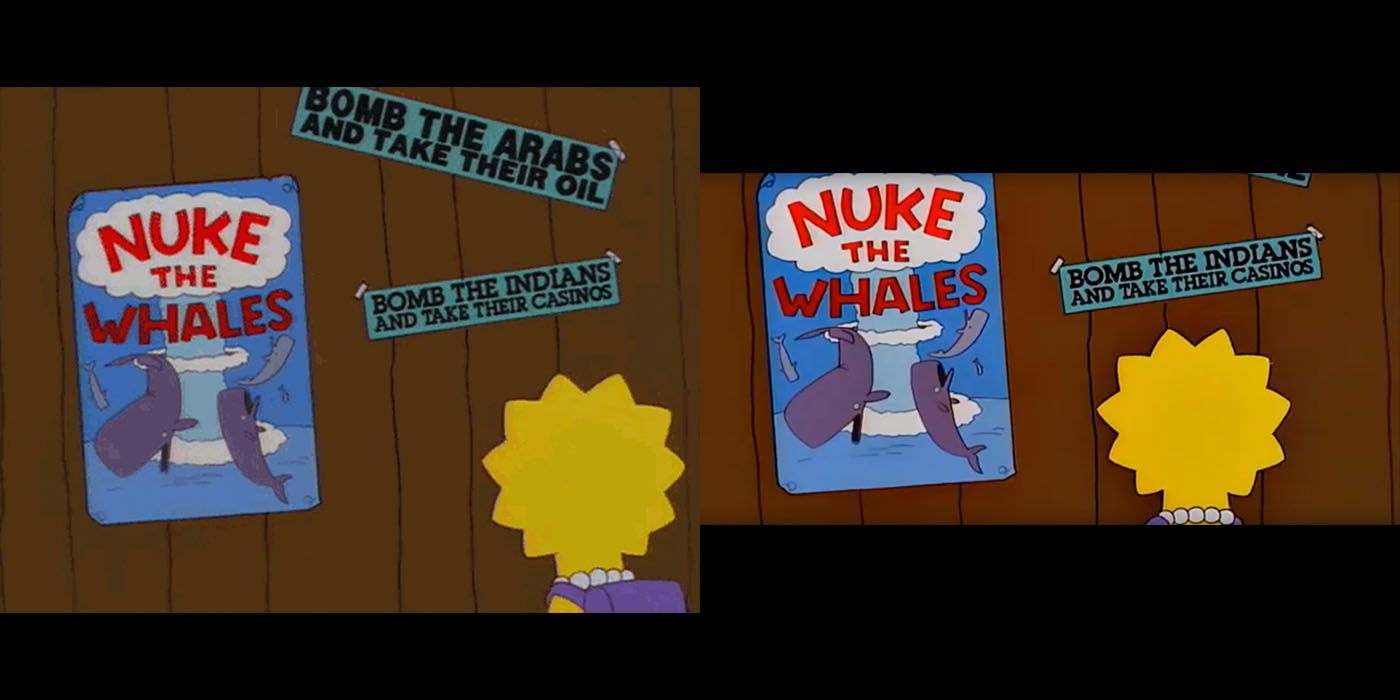 The Simpsons Disney+ cropped Take Their Oil joke