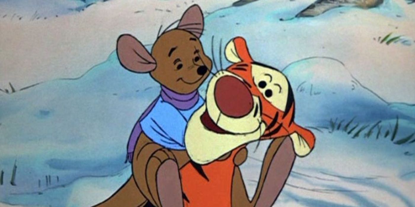 Tigger and Roo in the snow in Winnie the Pooh