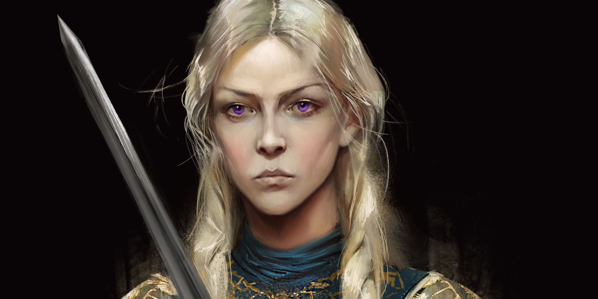 Visenya Targaryen holds the Dark Sister.