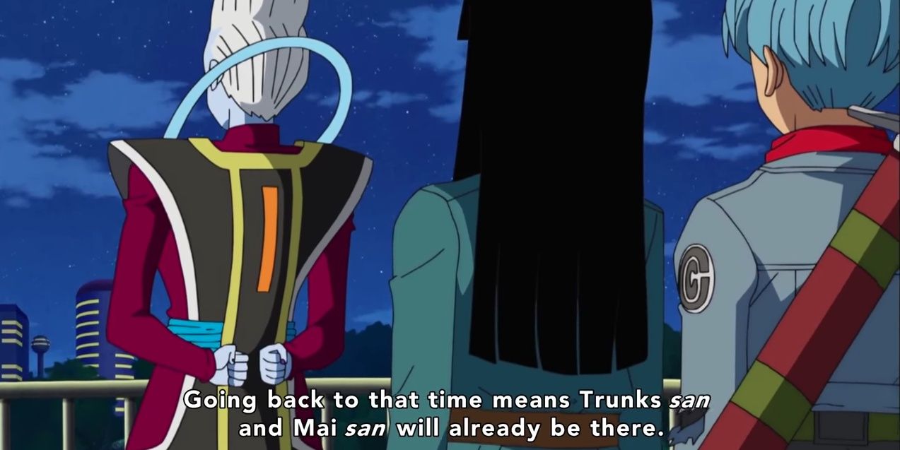 Whis Tells Trunks and Mai Their Future Situation
