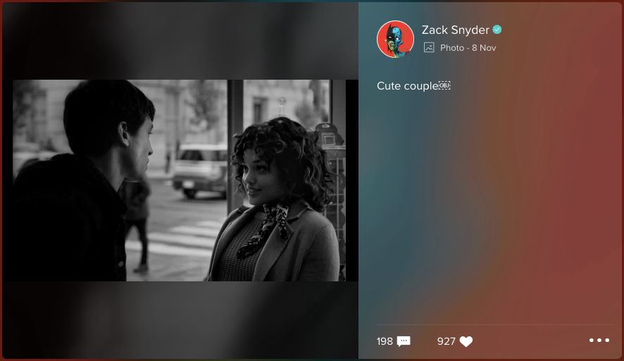 Zack Snyder posts a Justice League deleted scene image of Iris West and Barry Allen