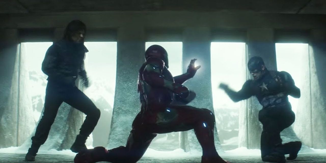 Captain America and Winter Soldier fight Iron-Man 