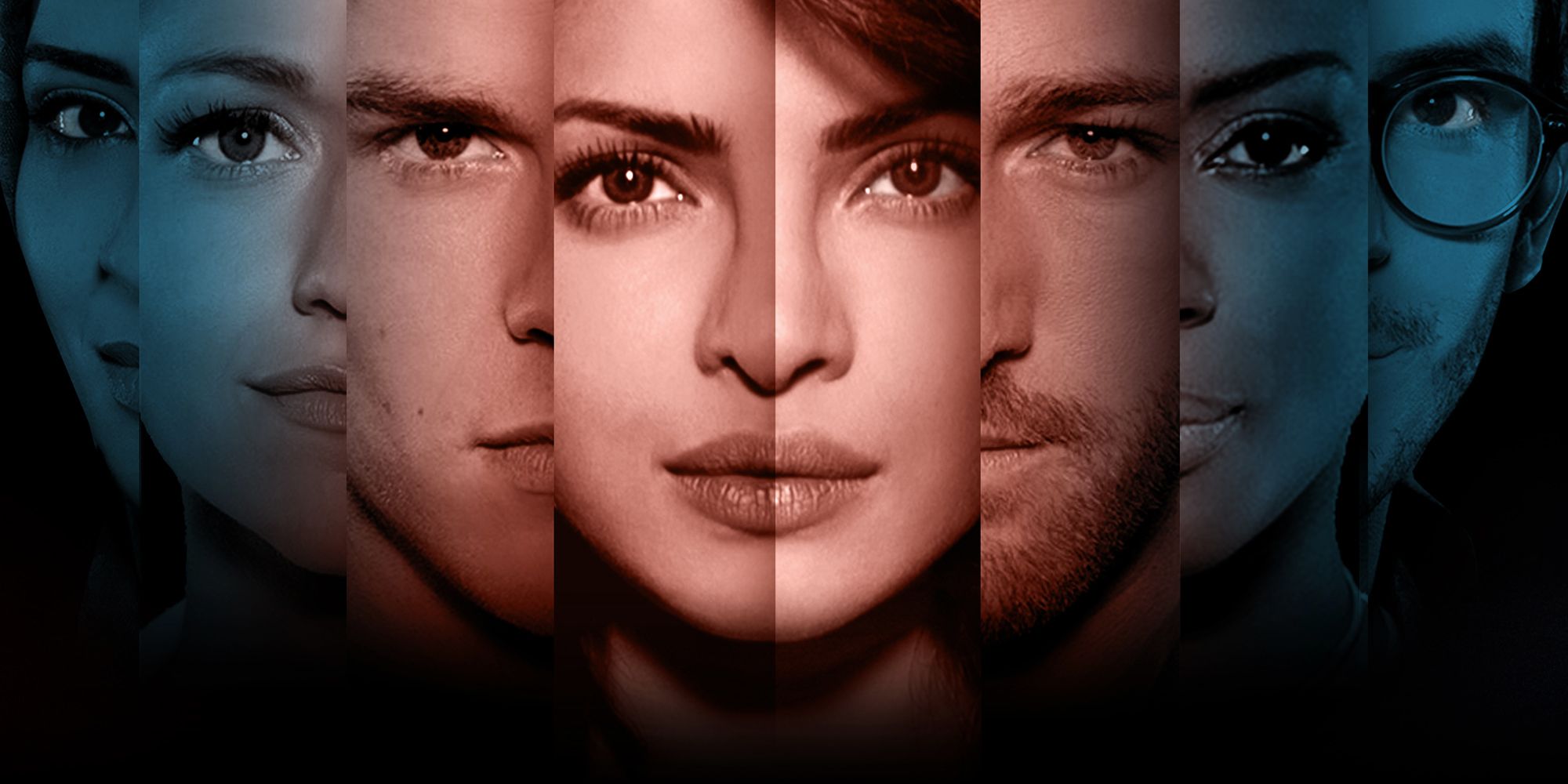 The Quantico season 2 poster features half of the faces of each of the main cast members to create a fanned image
