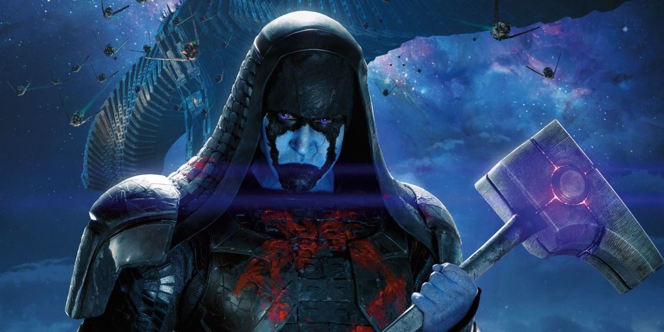 Ronan the Accuser holding his weapon in Guardians of the Galaxy