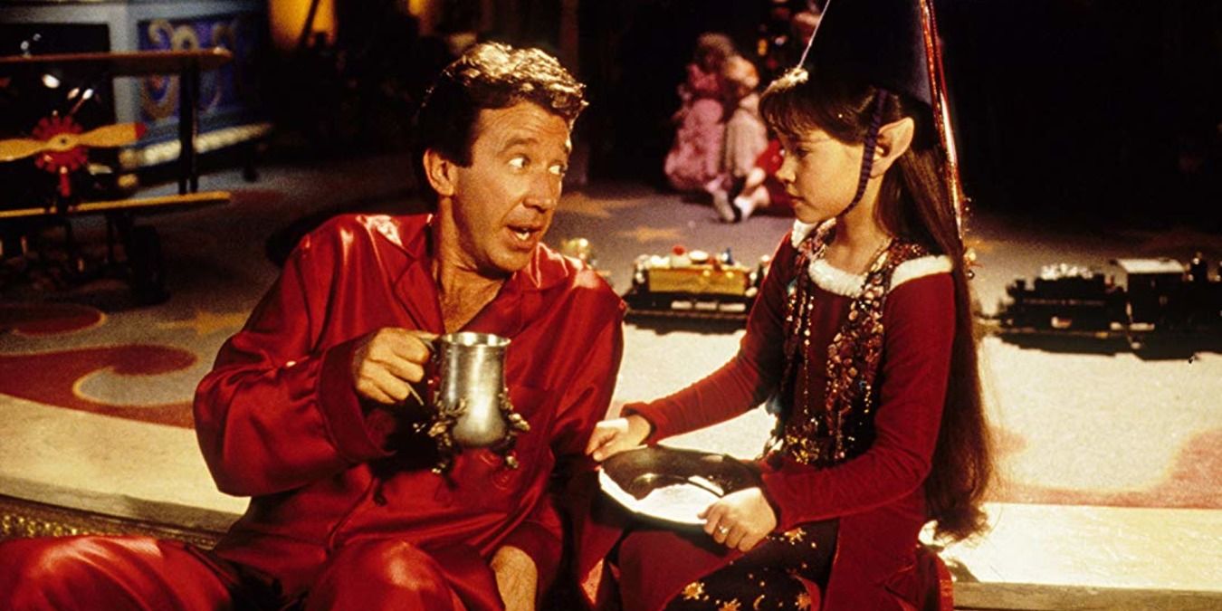 Tim Allen drinking hot choclate in The Santa Clause