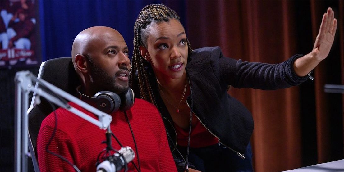 sonequa martin green and romany malco in holiday rush