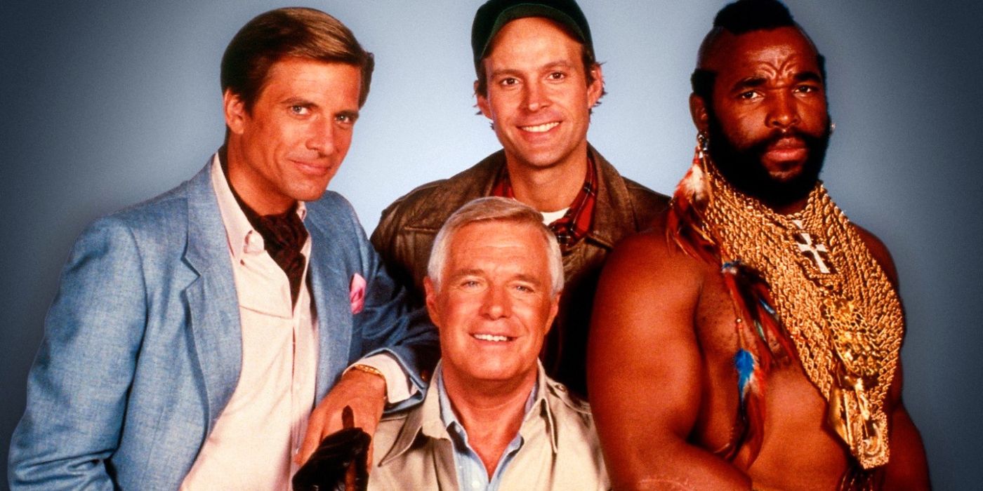 The cast from the original A-Team TV show.