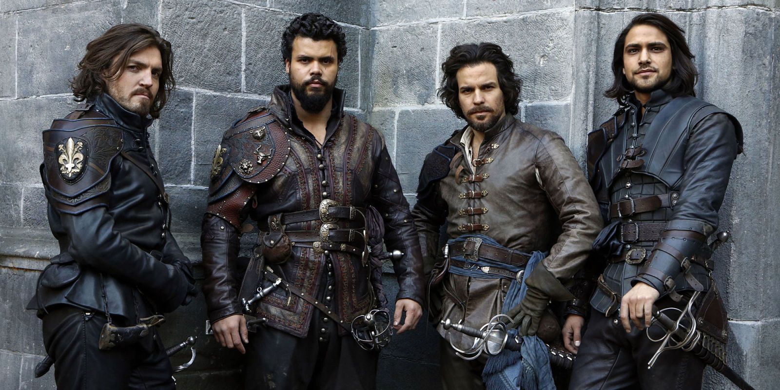 Athos, Aramis, Porthos, and D'Artagnan in The Musketeers.