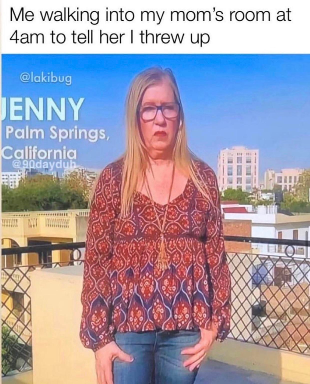 Jenny from 90 Day Fiance looks sad in a meme about how she looks sad