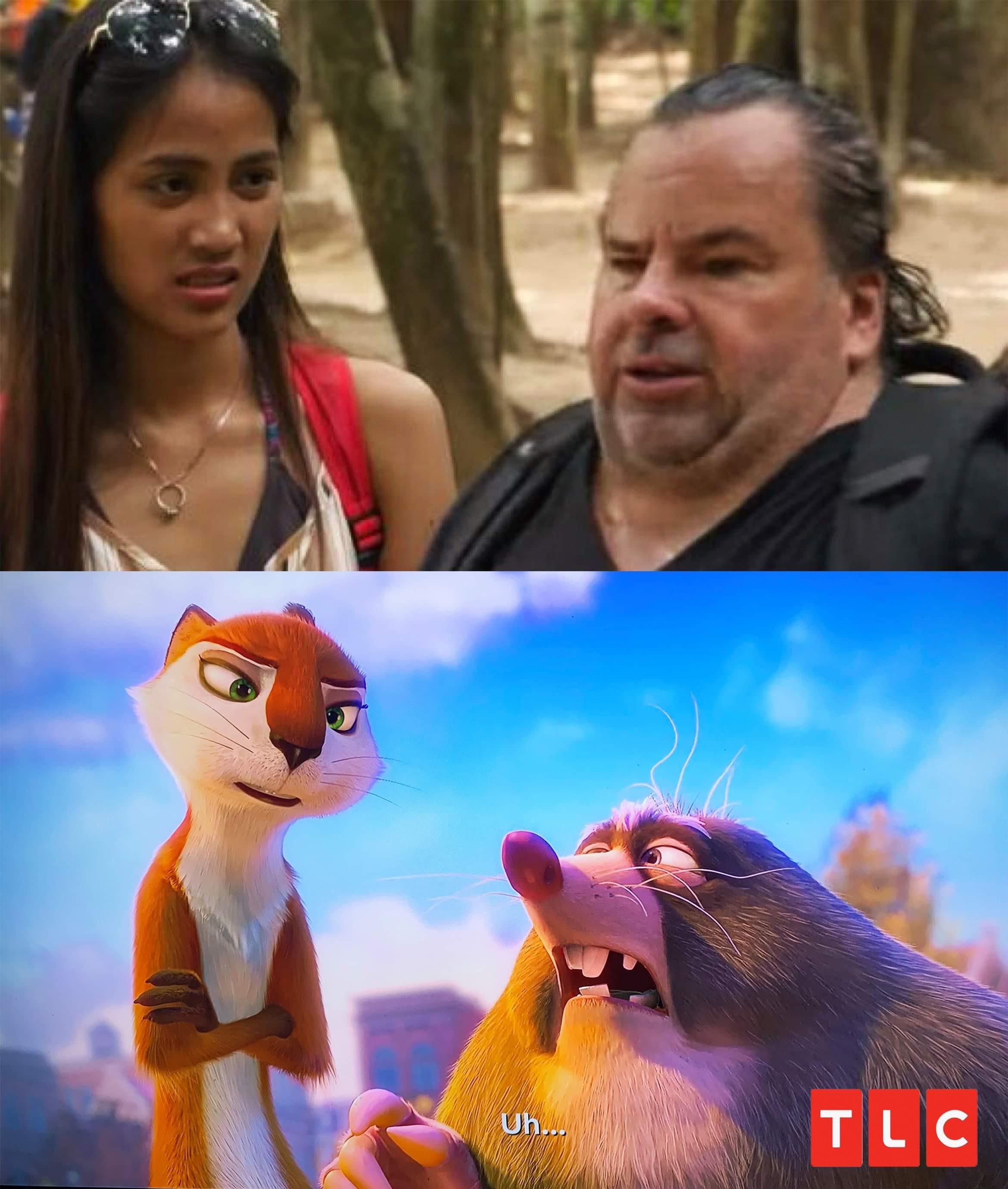 Split image: Rose and Big Ed from 90 Day Fiance, TK and Mole from Nut Job