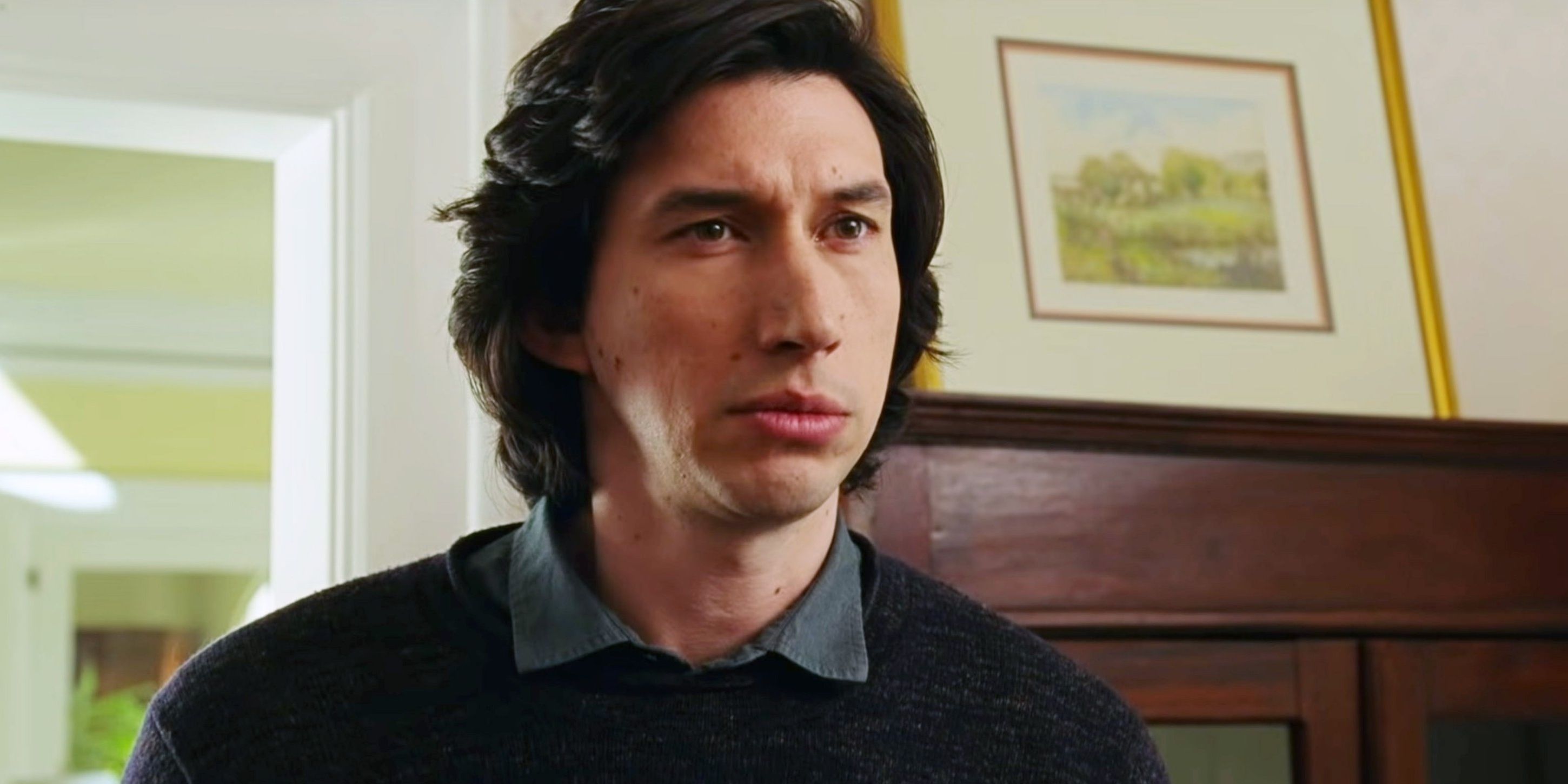 Adam Driver wearing a sweater in Marriage Story