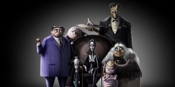Art depicting the Addams family from the 2019 animated reboot