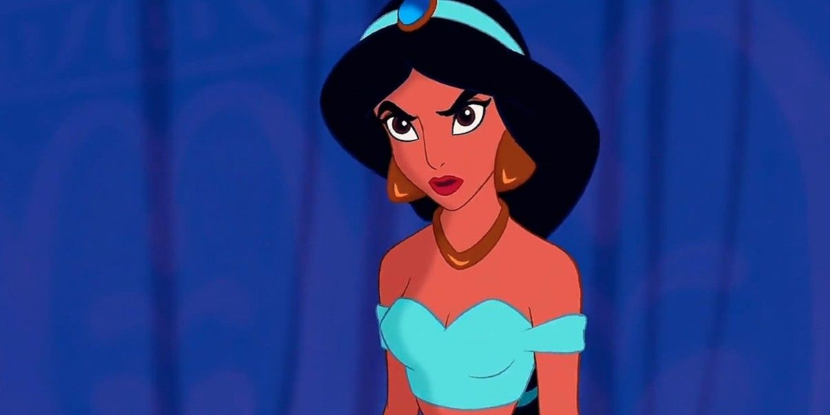 Princesa Jasmine franze a testa em Aladdin
