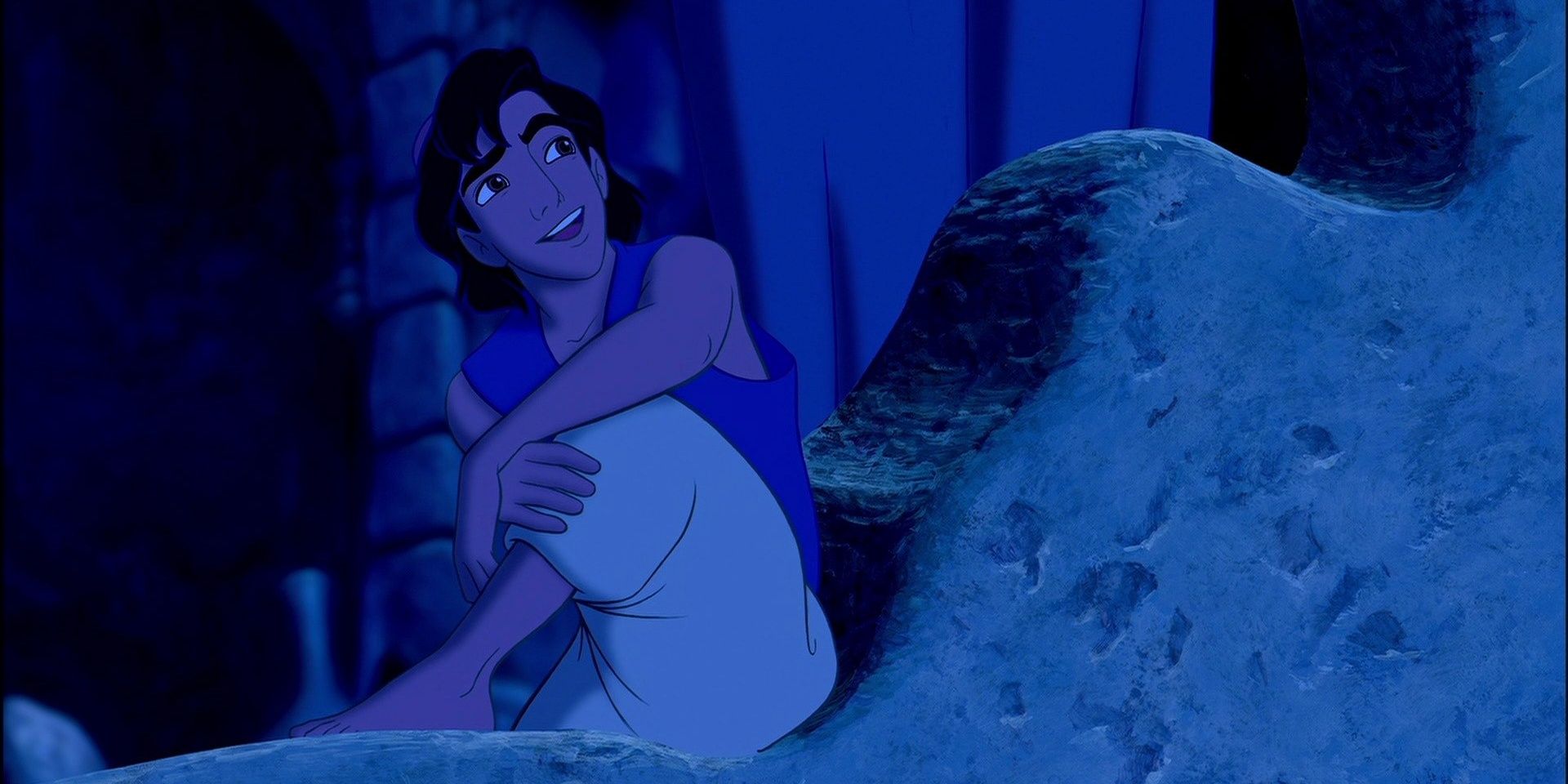 Aladdin sings from his window in Aladdin