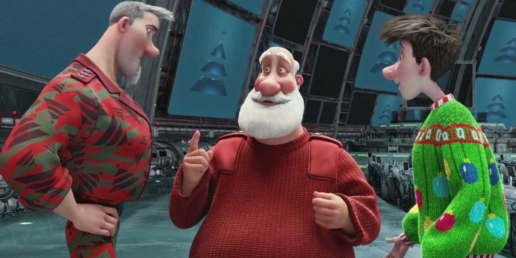 Three santas in Arthur Christmas