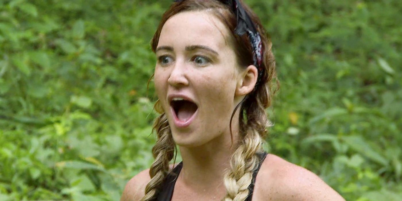 Ashley The Challenge mouth open outside