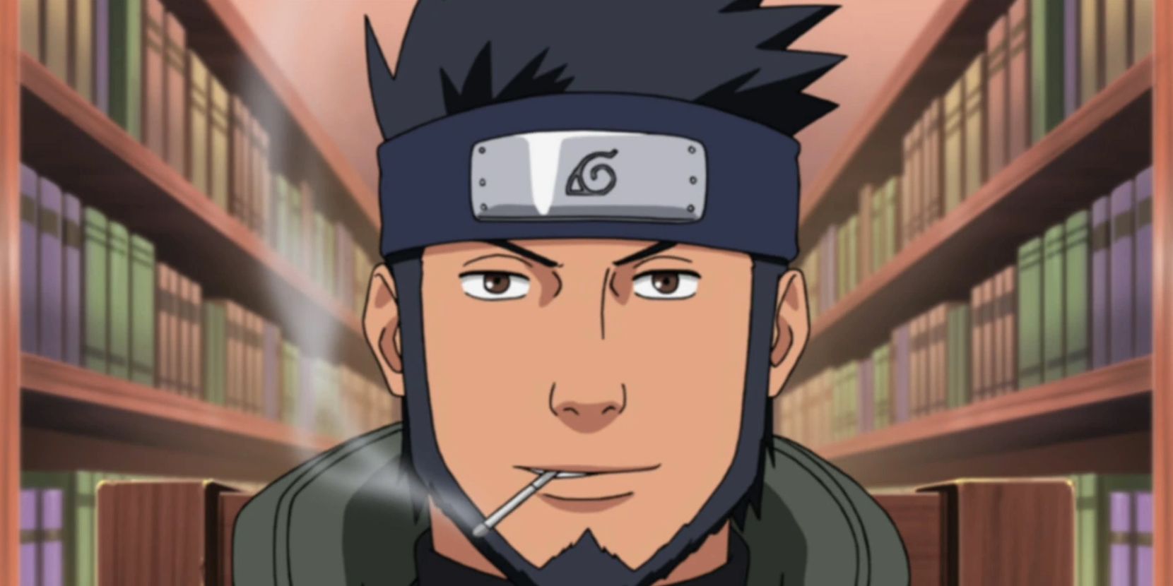 Asuma smoking in Naruto