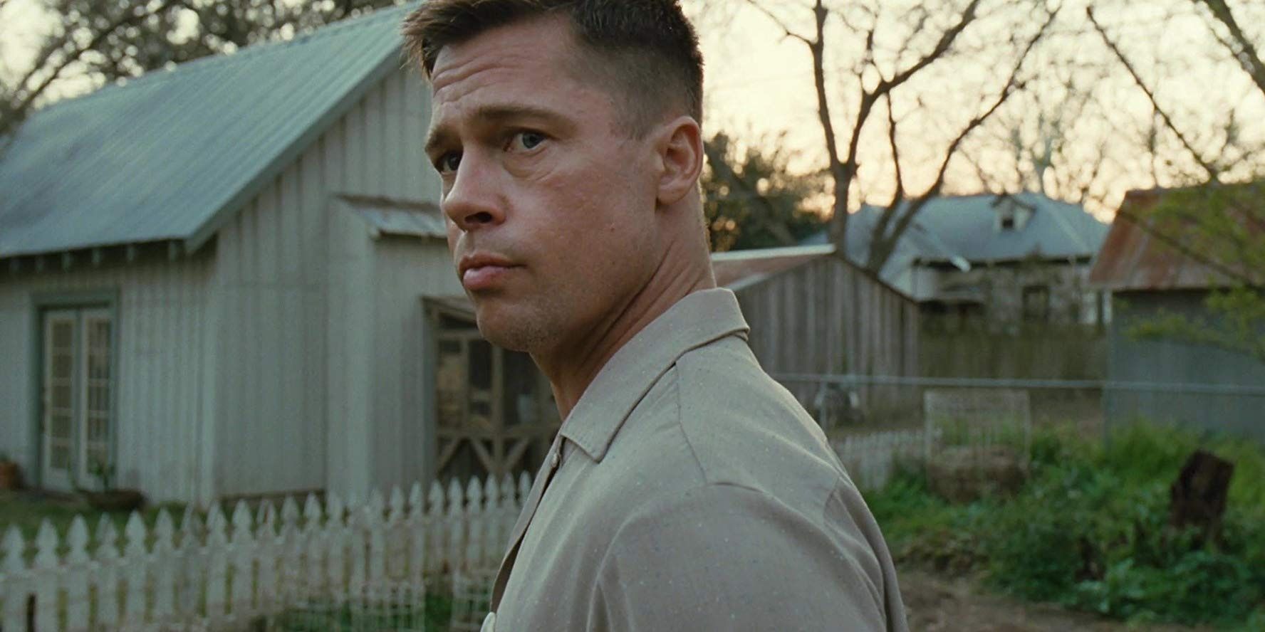 Brad Pitt looking back in The Tree of Life