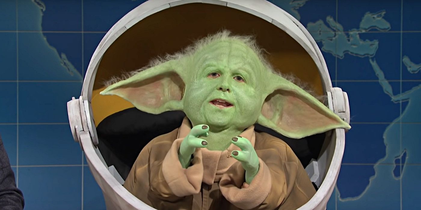 Baby Yoda Drops By SNL Weekend Update and Beefs With Baby Groot