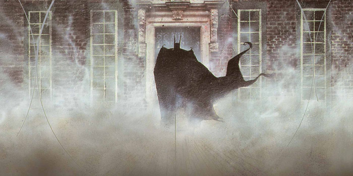 An image of Batman standing in a doorway in Batman Arkham Asylum Serious House Art