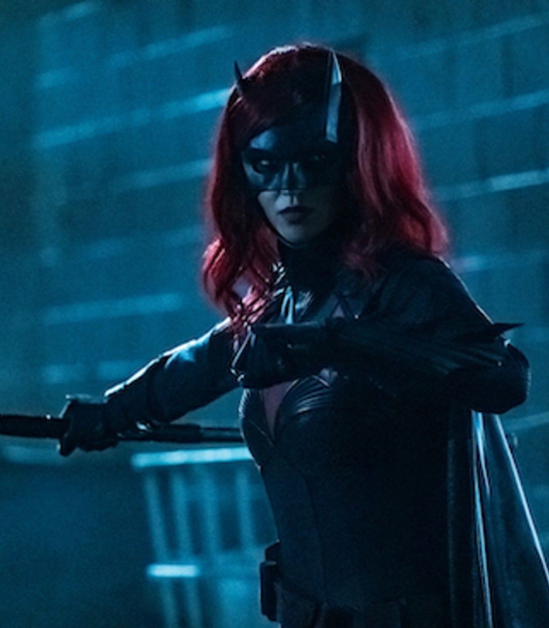 Batwoman with staff vertical